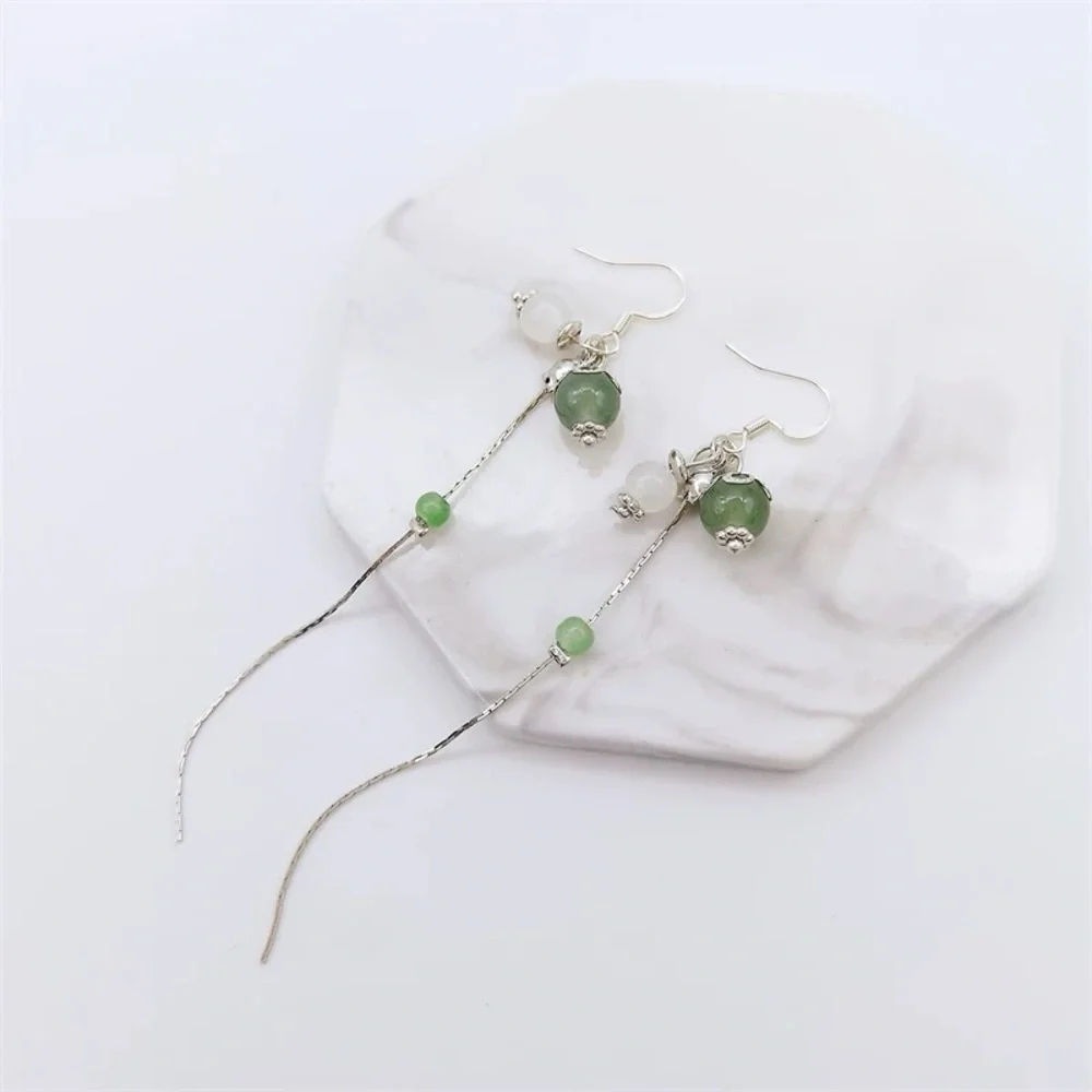 4/$15 Jade Stone Beads Dangle Earrings